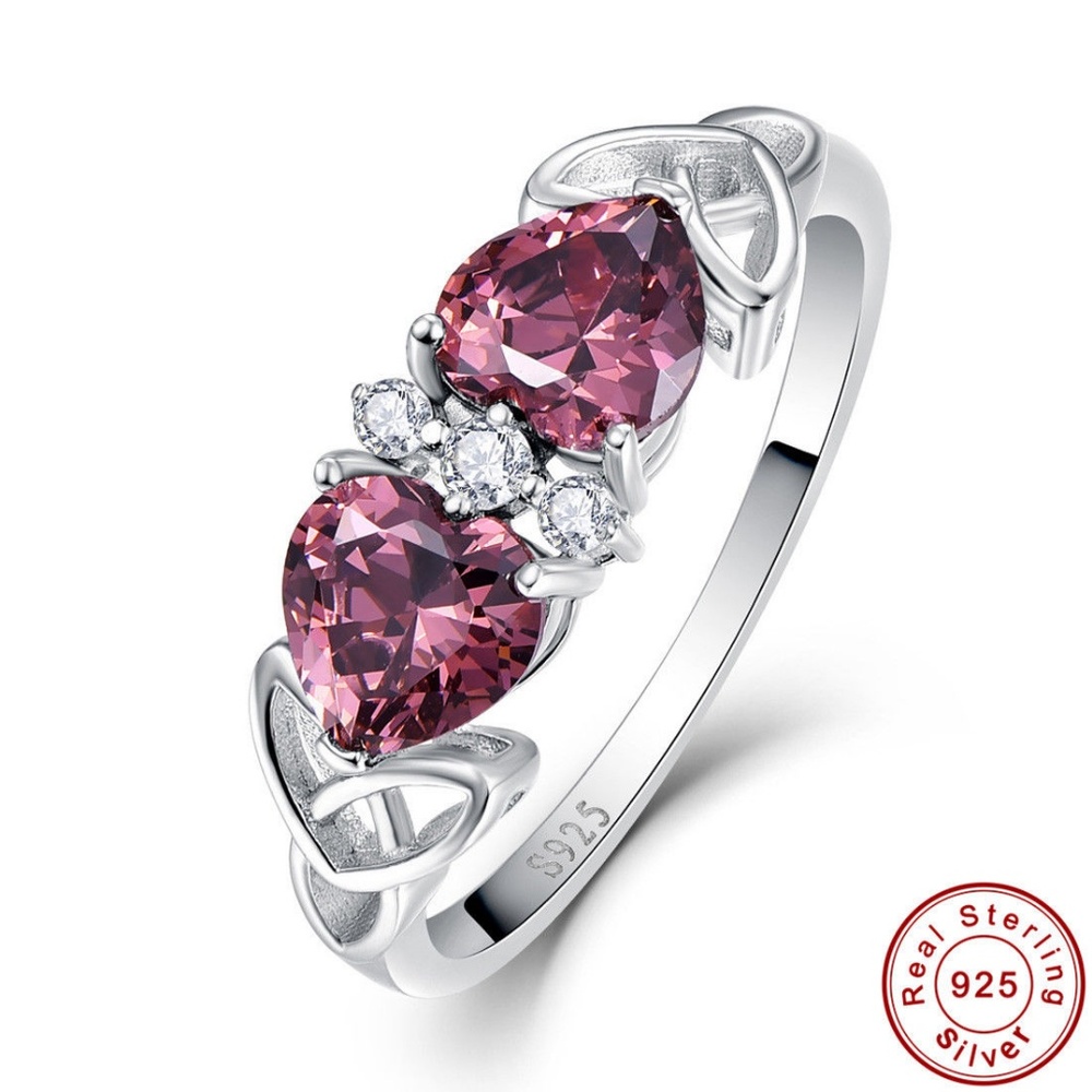 5.8CT Spessartite Garnet White Topaz Sterling ring